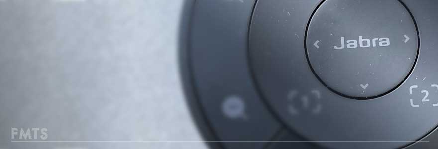 Close up of the Jabra control puck